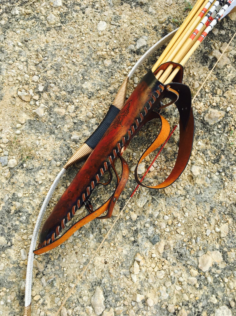 Horse Back Mounted Archery Back Quiver Custom Made Full Grain Etsy