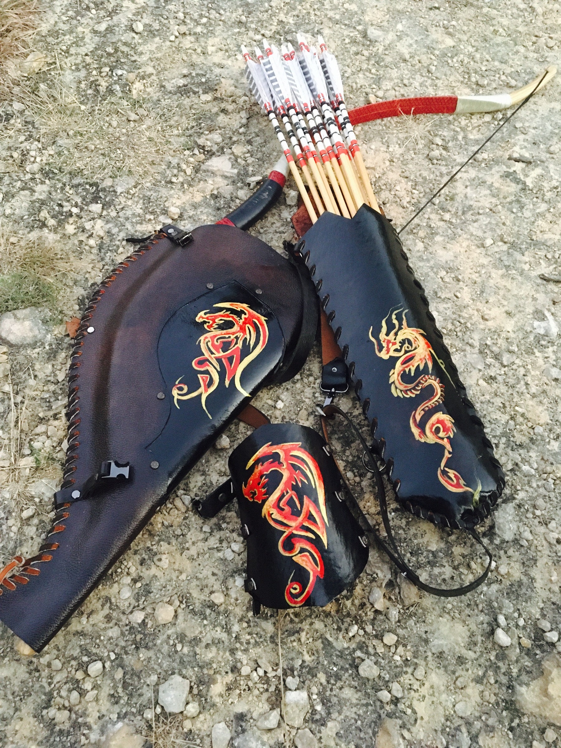 Set Horse Bow Case Quiver and Arm Guard Complete matching Etsy