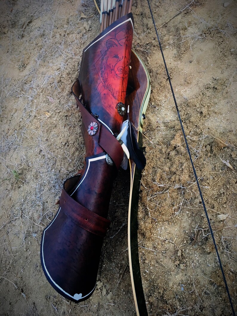 Custom Handmade Leather Back Quiver Traditional Archery Carved Etsy