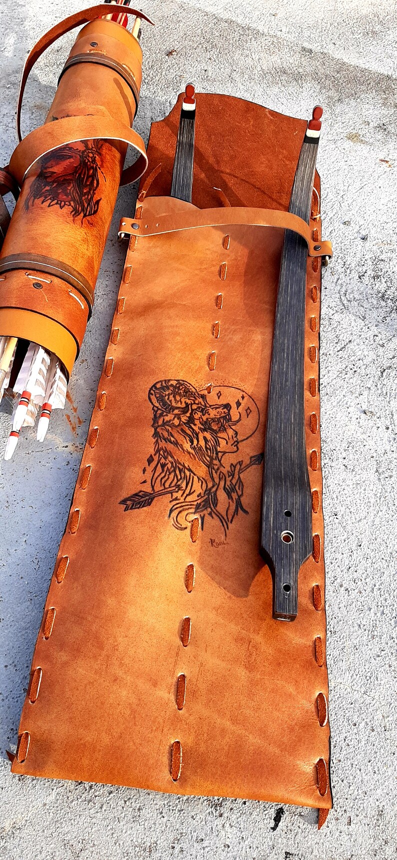 Leather Limb Sleeve Traditional Archery Recurve Bows Long Bows Etsy