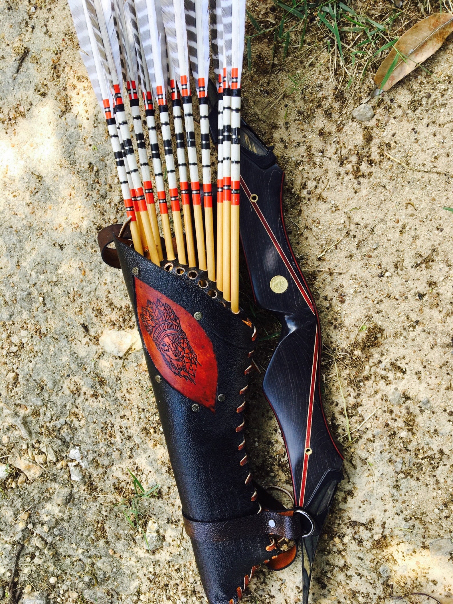Black Leather Quiver Custom handmade Traditional Archery Etsy