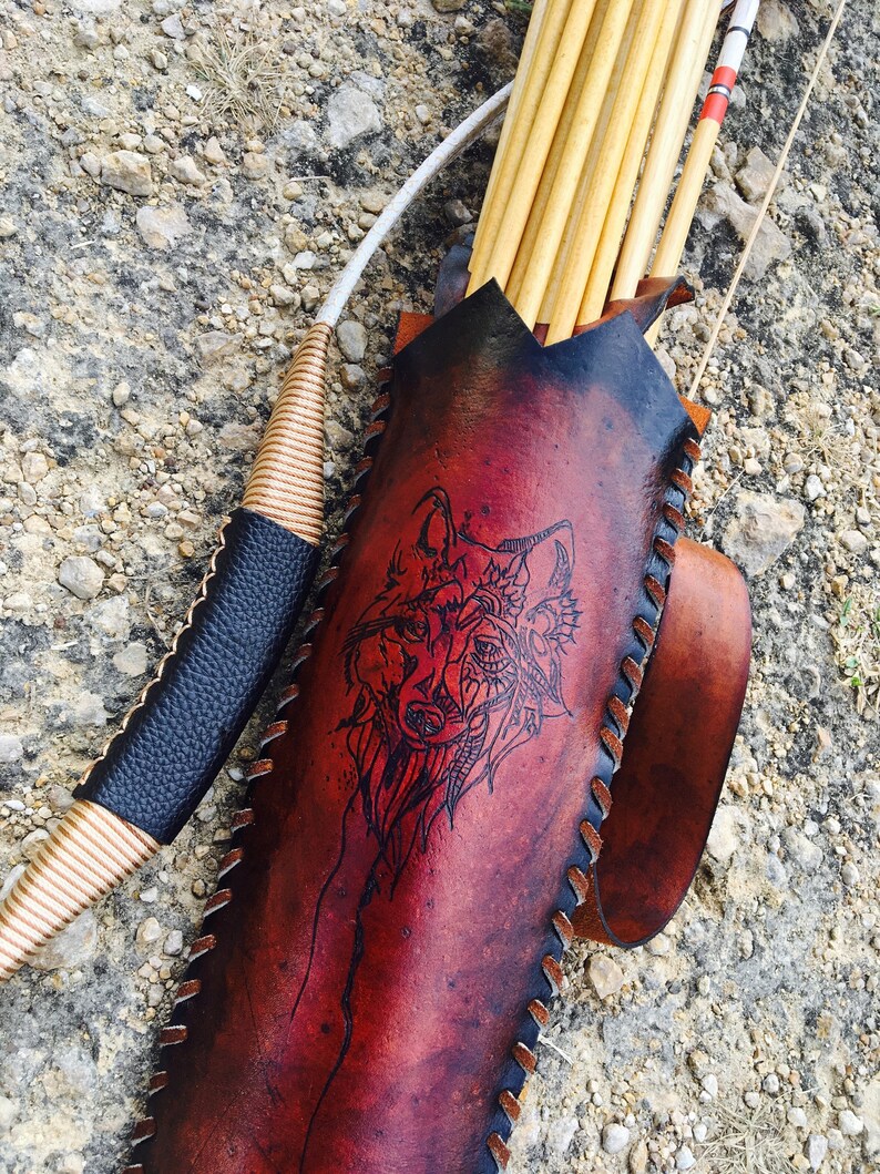 Horse Back Mounted Archery Back Quiver Custom Made Full Grain Etsy