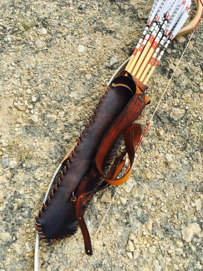 Horse Back Mounted Archery Back Quiver Custom Made Full Grain Etsy
