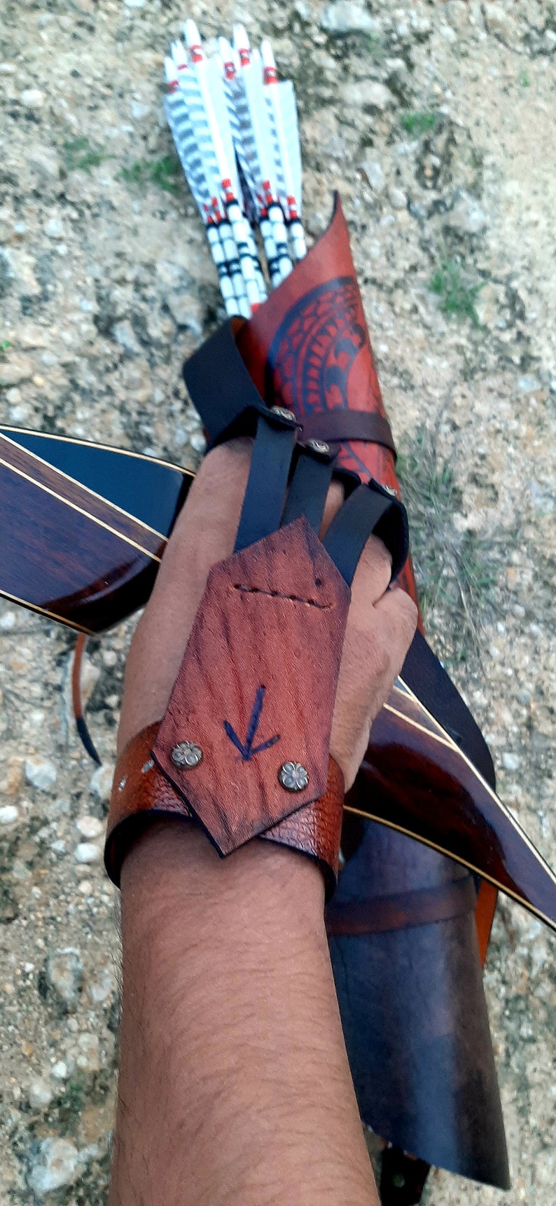 Glove Leather Archery Custom Recurve Bow Shooting Etsy