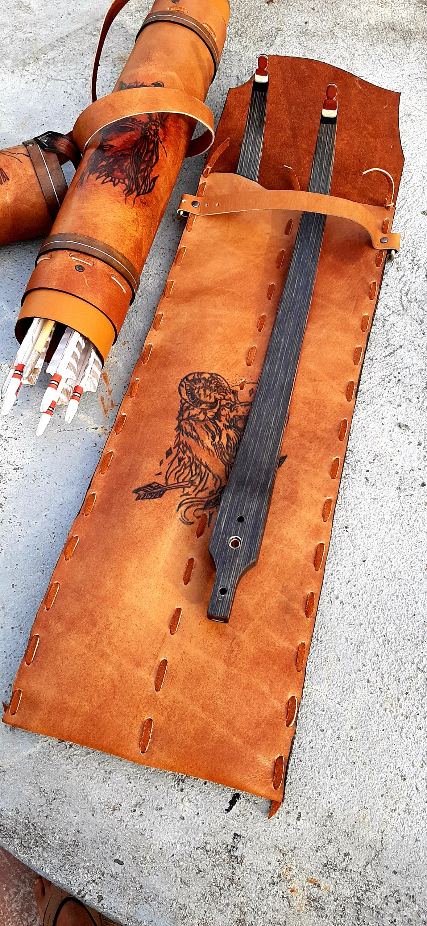 Leather limb Sleeve Traditional Archery Recurve bows Long bows Etsy