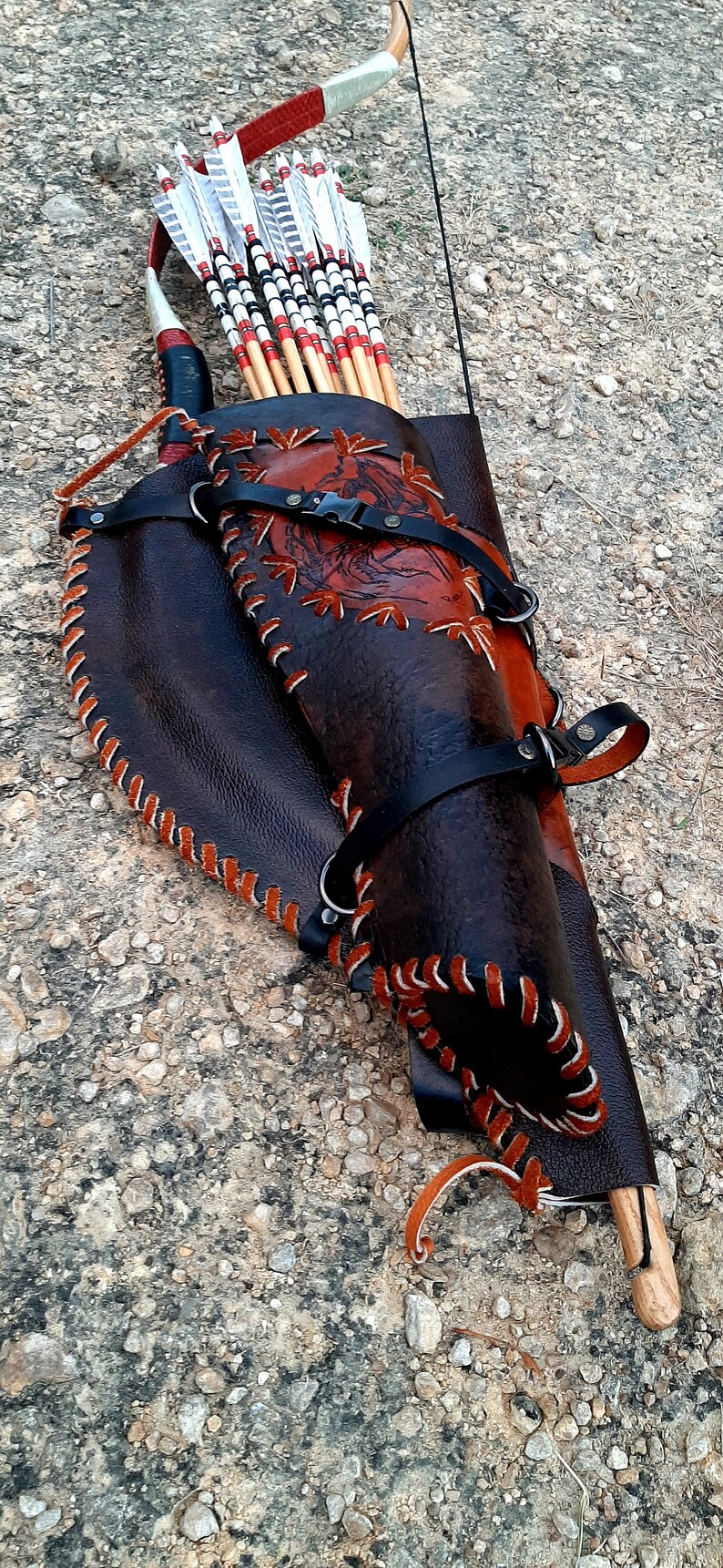 Horse Bow Case Holder Mounted Archery Quiver Set Custom Art Etsy