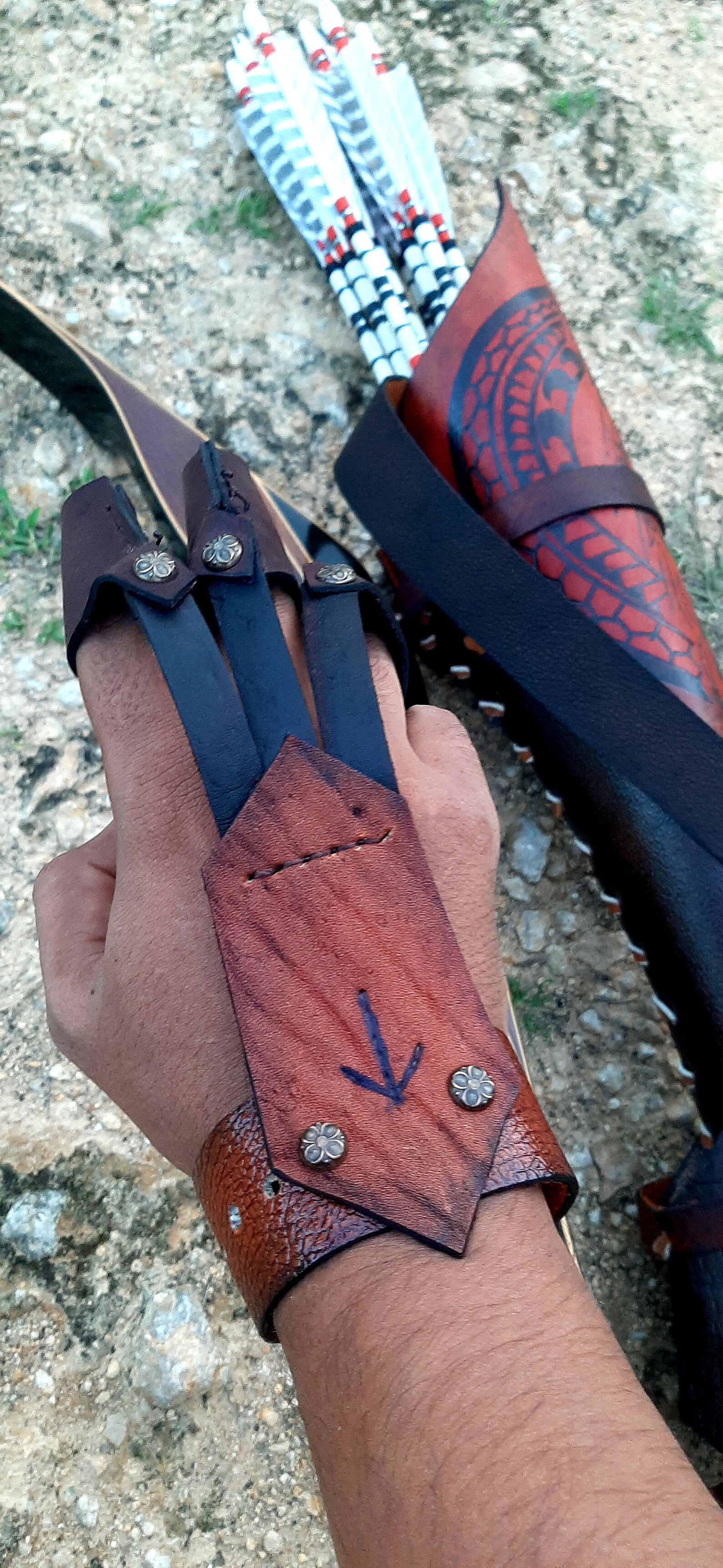 Glove Leather Archery Custom Recurve Bow Shooting Etsy