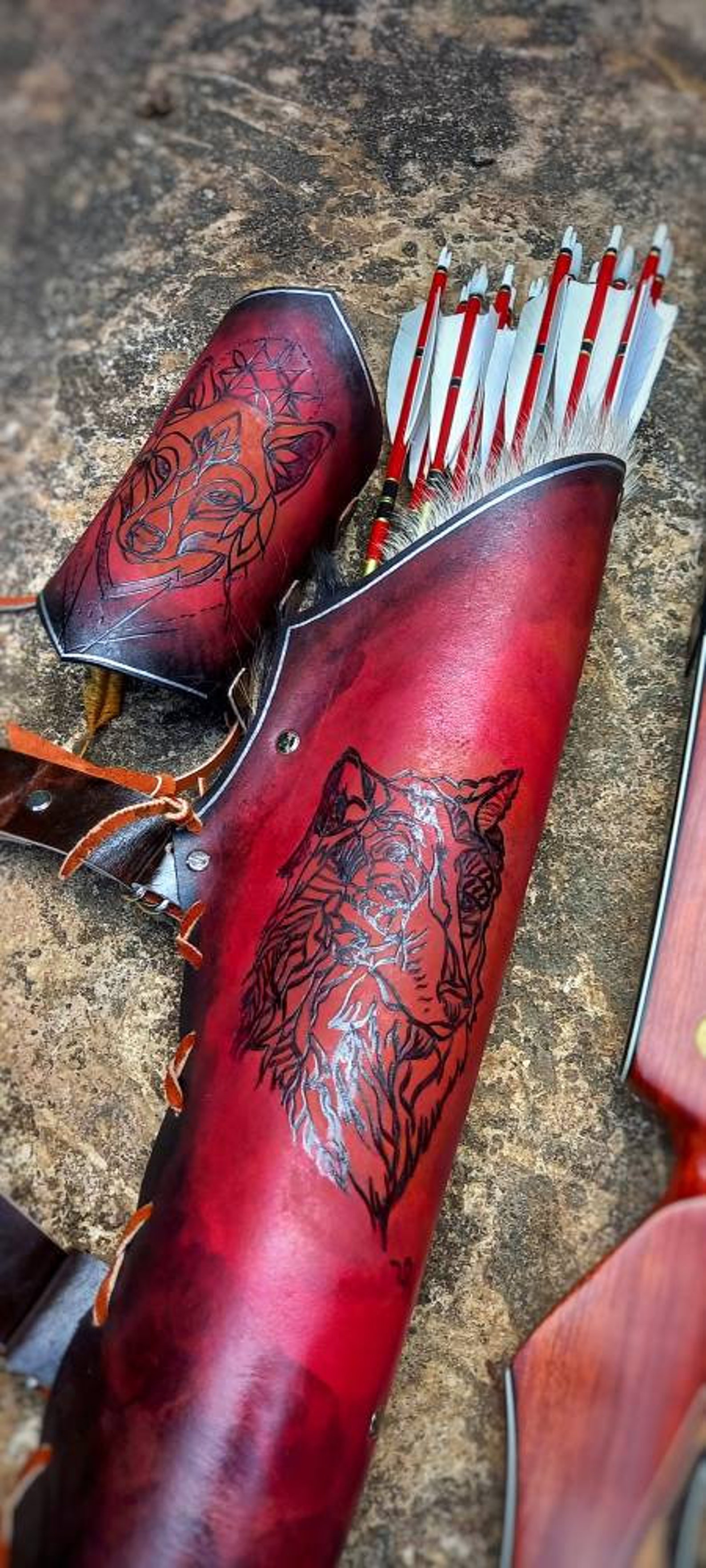 Hip /field/belt Quiver & Arm Guard Traditional Archery Custom Etsy
