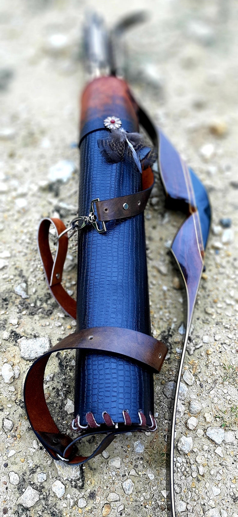 Custom Handmade Leather Black Quiver Traditional Archery Etsy