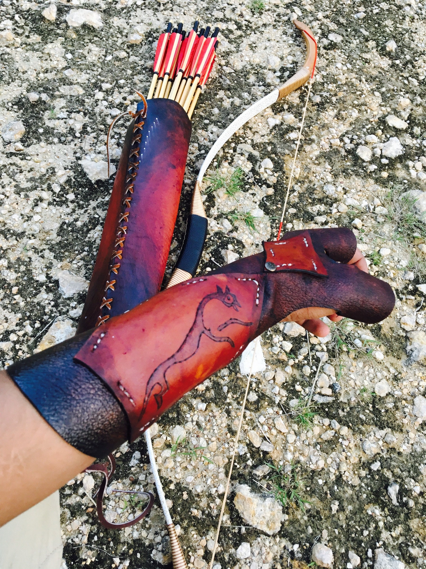 Archery Shooting Glove Arm Guard for Horsebow Asiatic Bow Etsy Australia