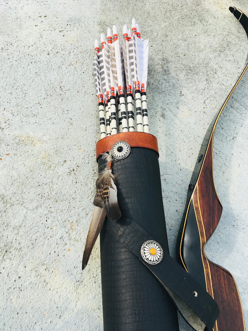 Custom Handmade Leather Back Quiver Traditional Archery Carved Etsy