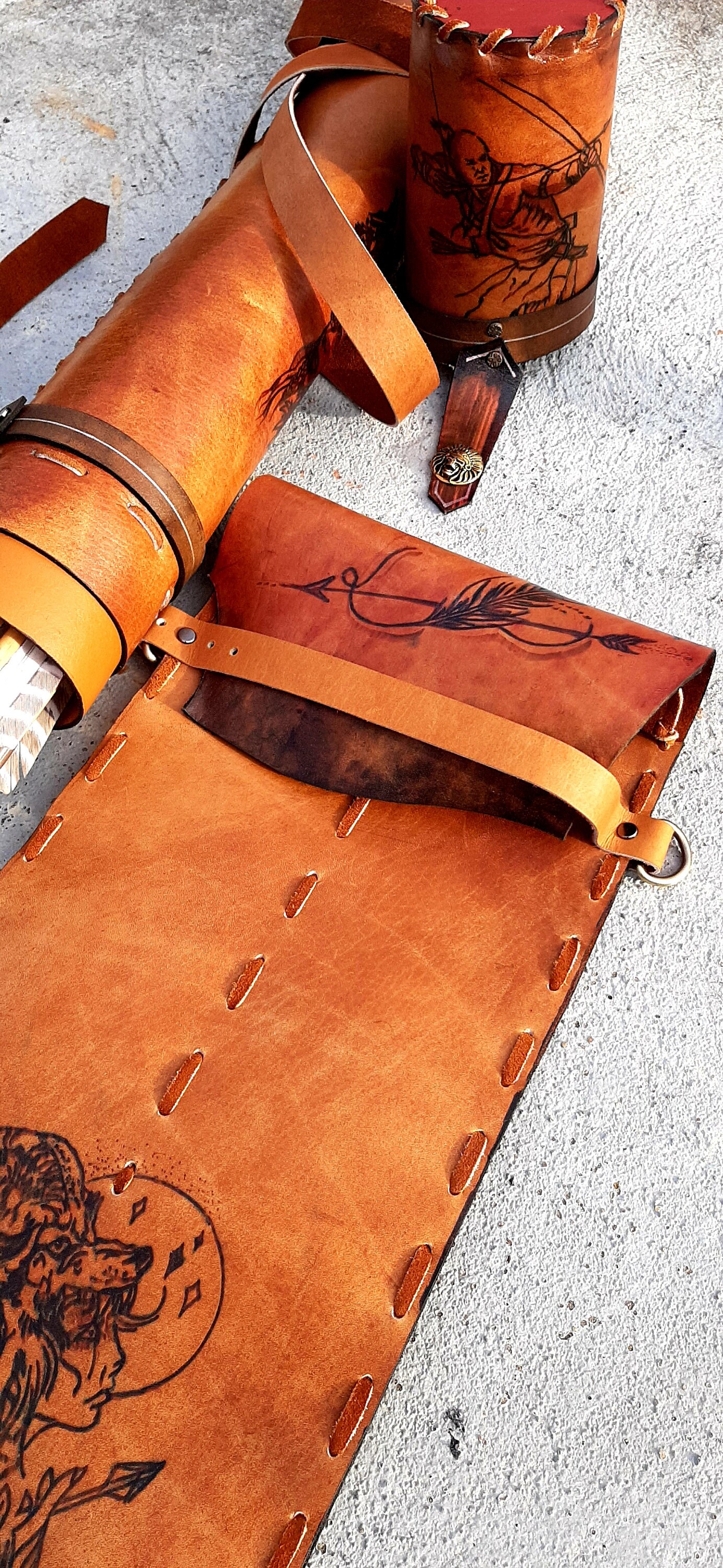 Leather limb Sleeve Traditional Archery Recurve bows Long bows Etsy