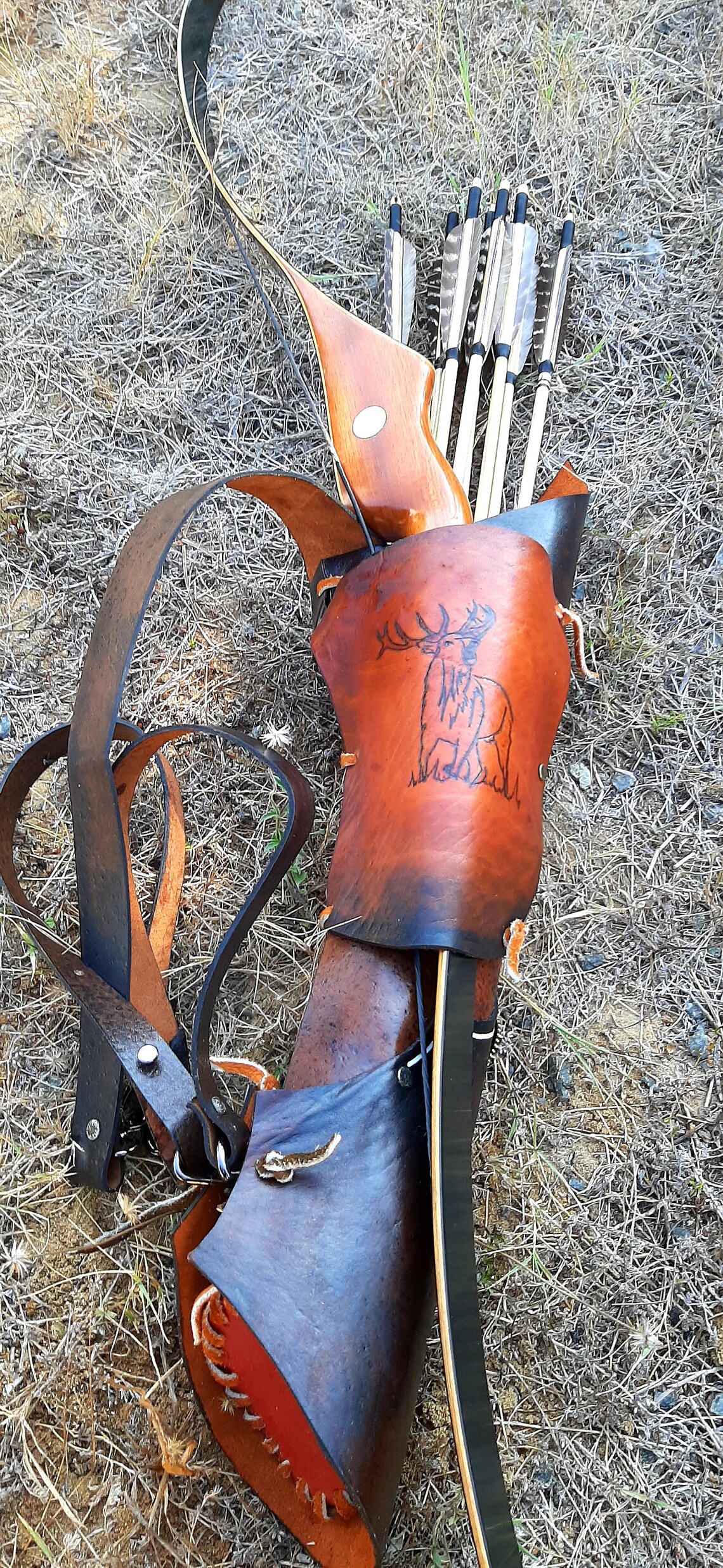 Back or Hip Quiver Traditional Archery Custom Handmade Cow Etsy