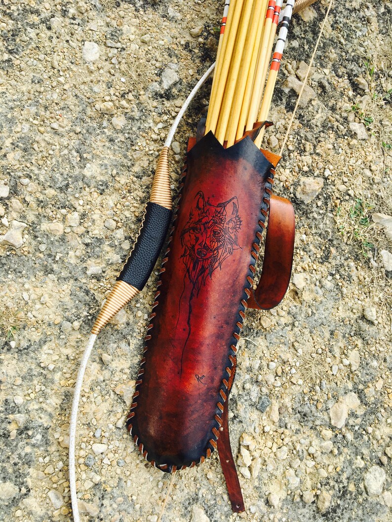 Horse Back Mounted Archery Back Quiver Custom Made Full Grain Etsy