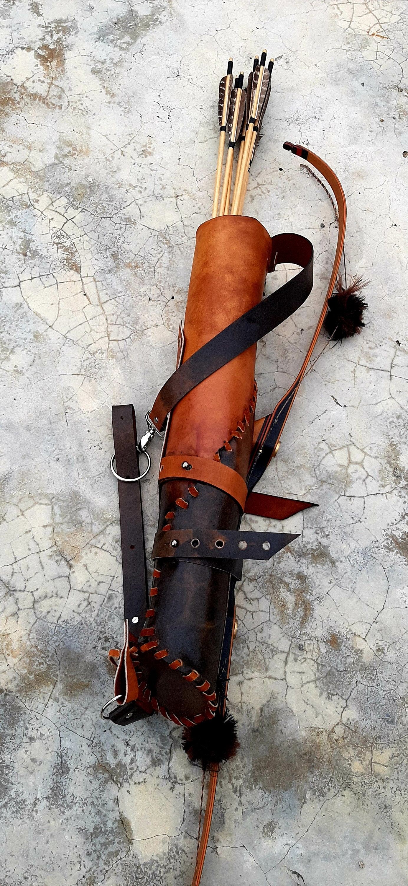 Custom handmade leather back quiver traditional archery bow Etsy