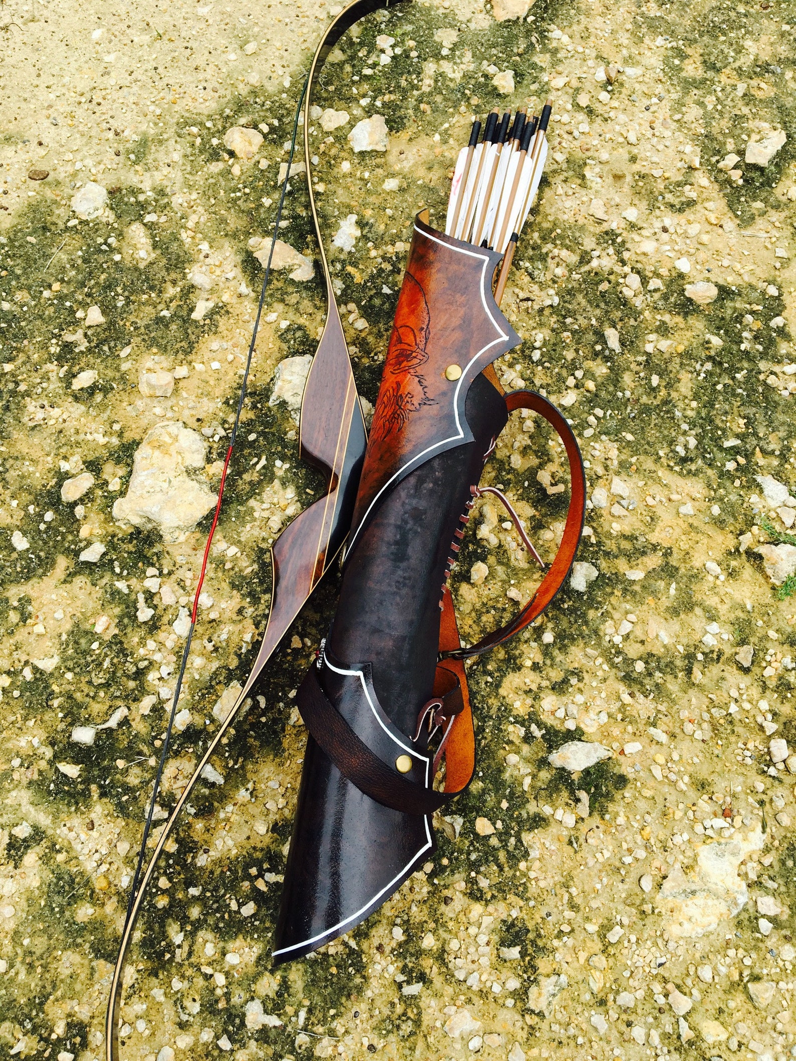 Custom Handmade Leather Back Quiver Traditional Archery Carved Etsy