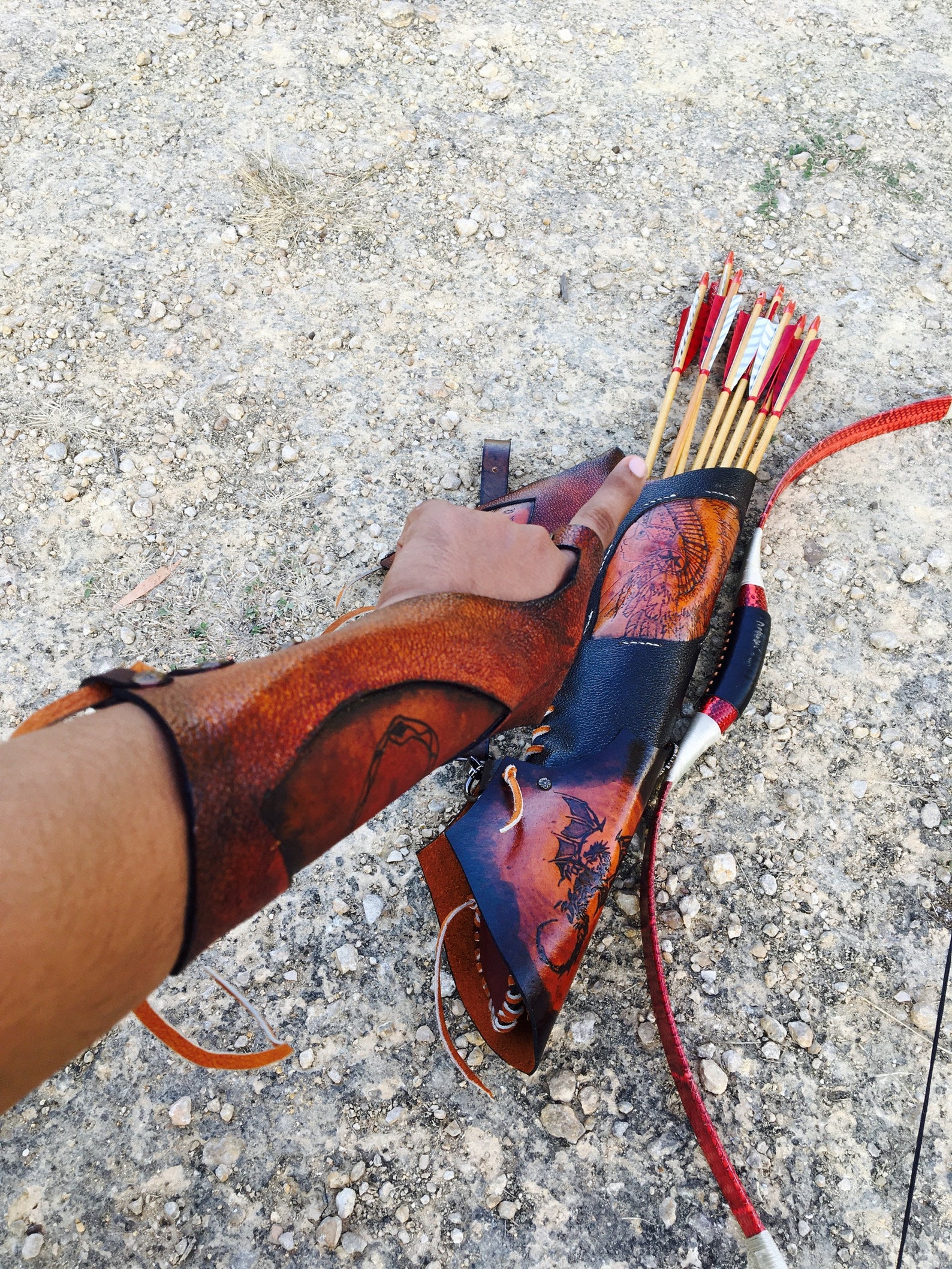 KIDS L/H Archery Shooting Glove Arm Guard for Horsebow Asiatic Etsy