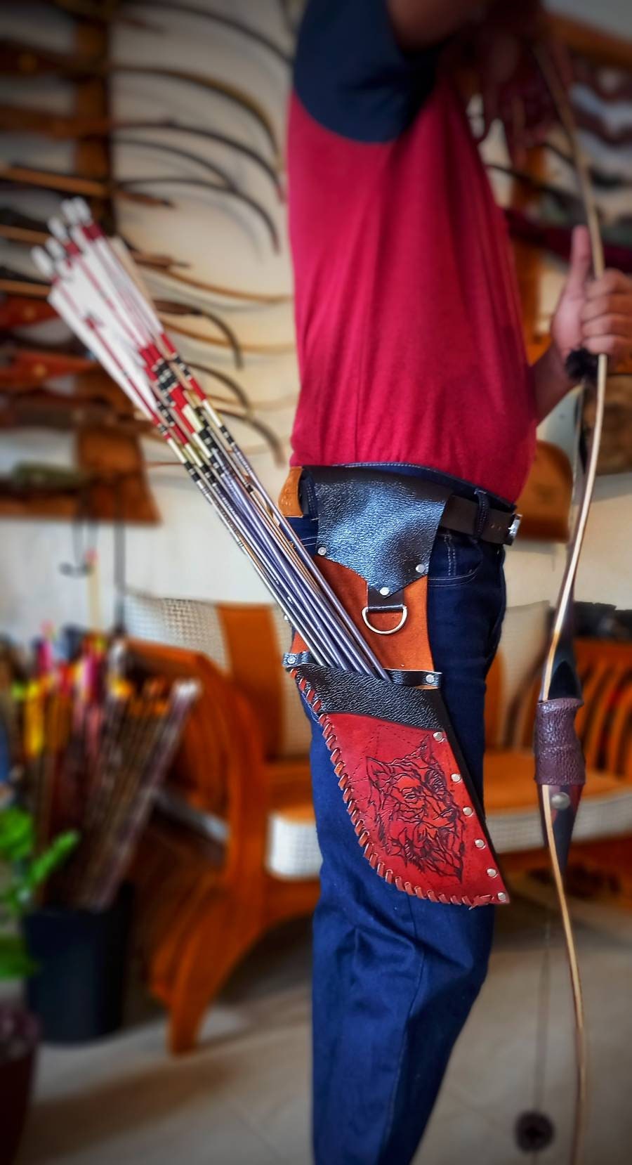 Field Quiver Hip Quiver Traditional 3D Archery Full Grain Cow Etsy