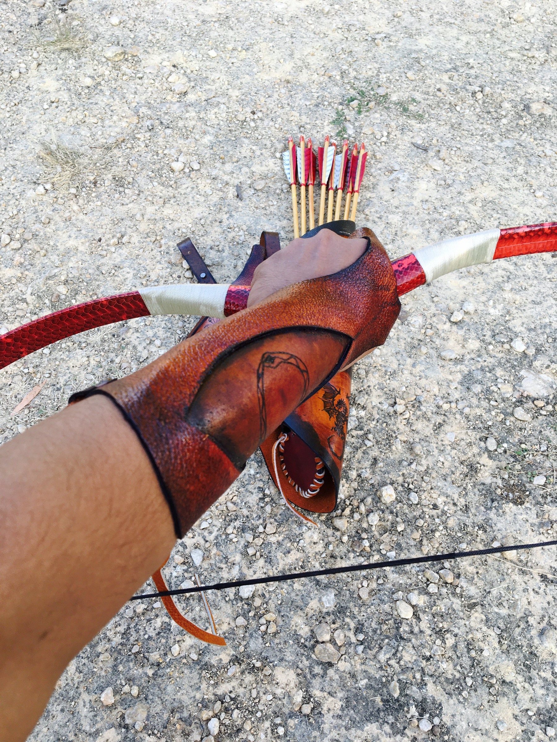 Adult L/H Archery Shooting Glove Arm Guard for Horsebow Etsy