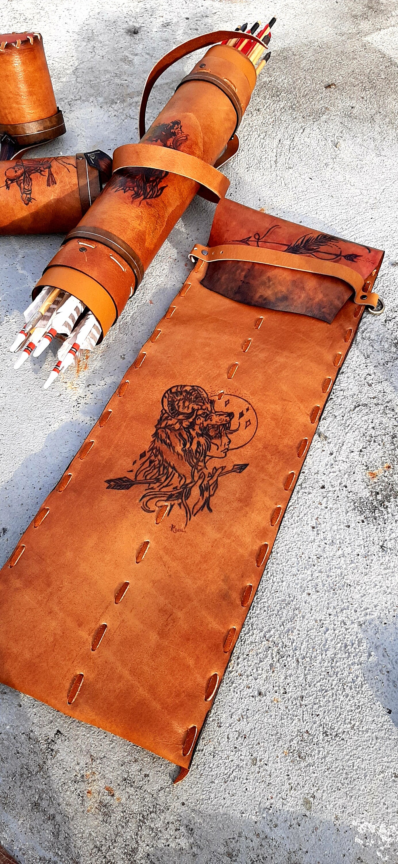 Leather Limb Sleeve Traditional Archery Recurve Bows Long Bows Etsy