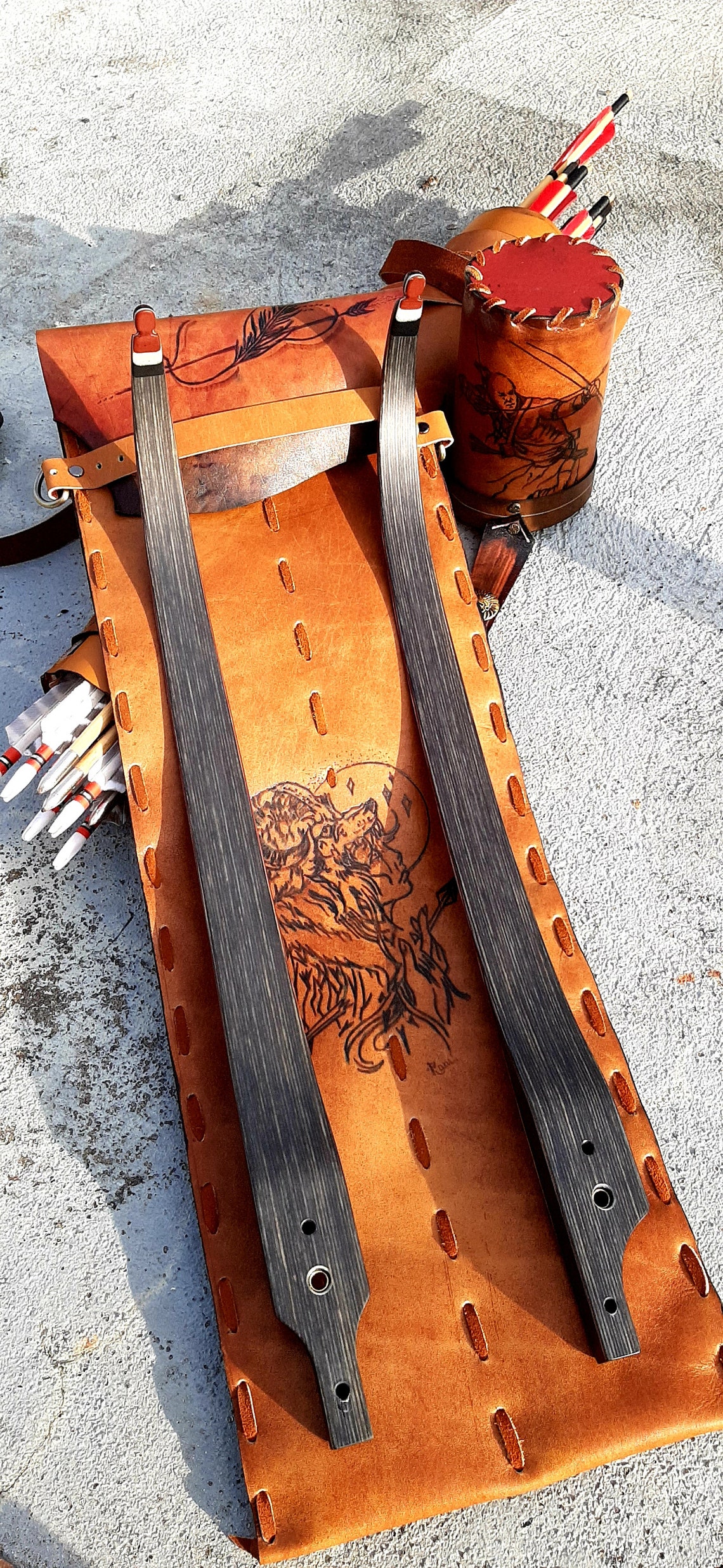 Leather limb Sleeve Traditional Archery Recurve bows Long bows Etsy