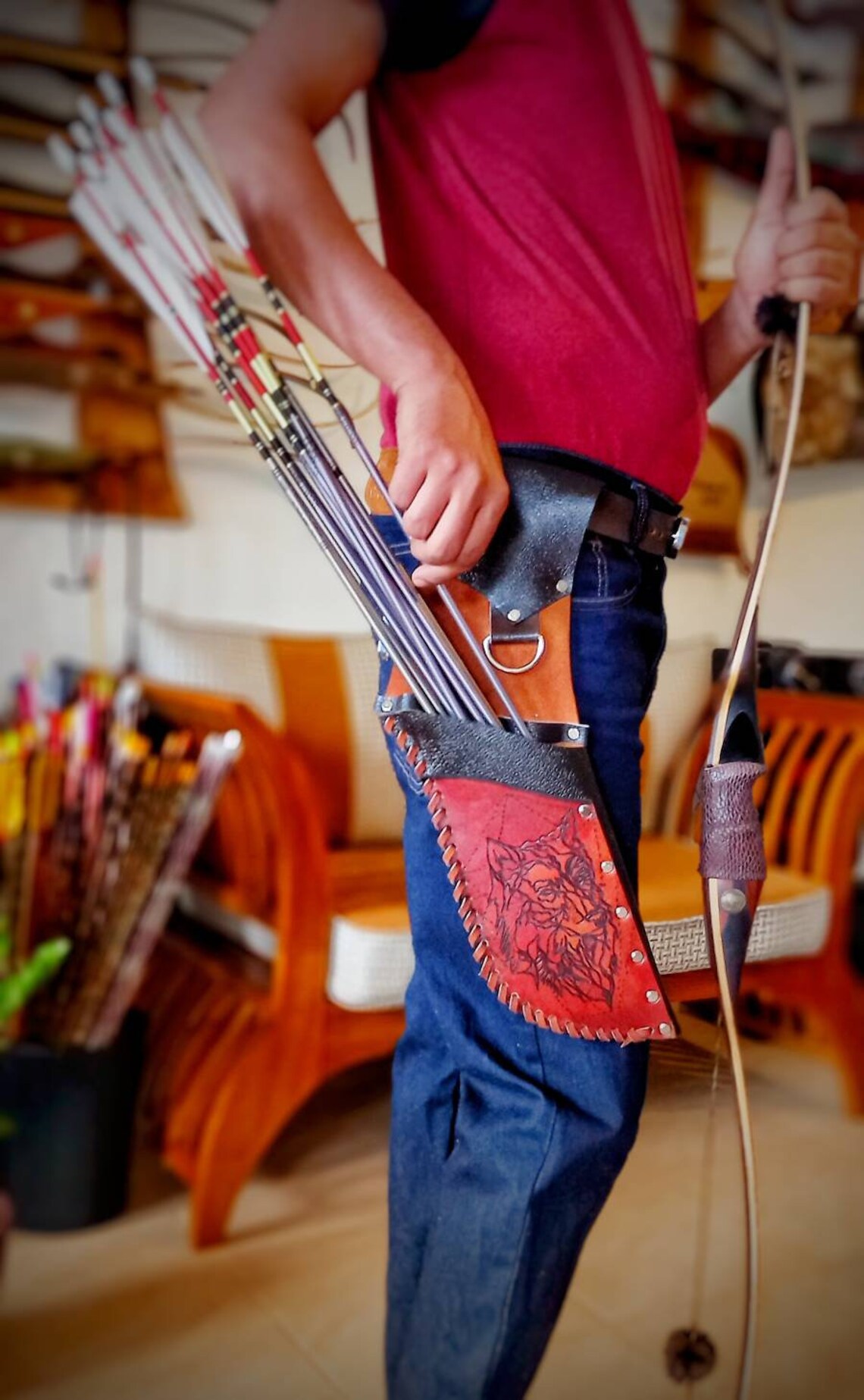 Field Quiver Hip Quiver Traditional 3D Archery Full Grain Cow Etsy