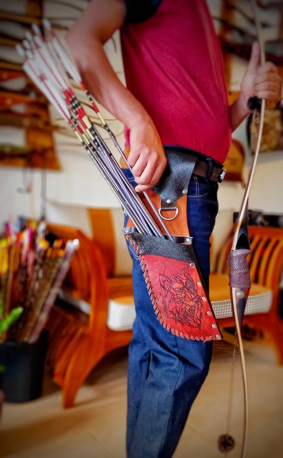 Field Quiver Hip Quiver Traditional 3D Archery Full Grain Cow Etsy