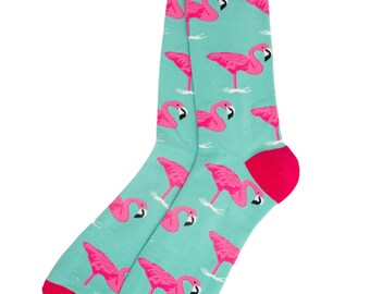 Fashion Brand Mens Cotton Socks Warm Flamingos Printeds Casual Dress For Men SOX
