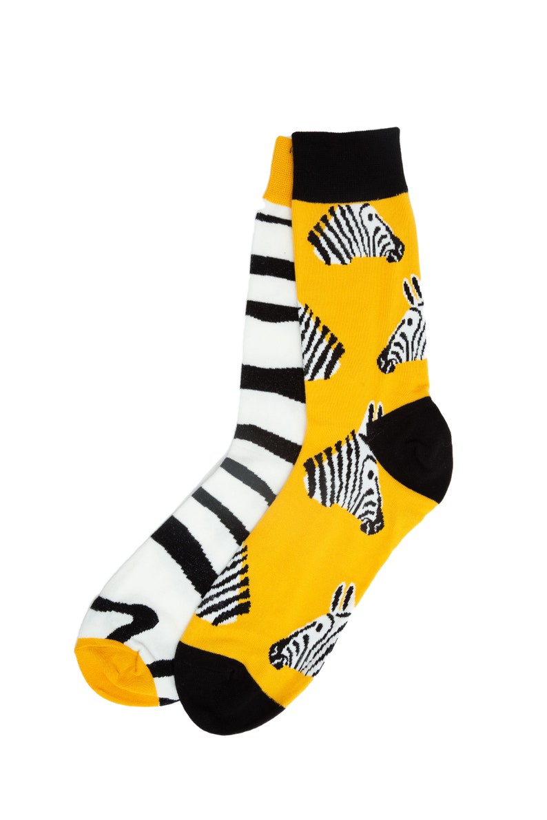 Zebra Odd Socks Happy Odd Socks Funky Socks Cool Socks Etsy