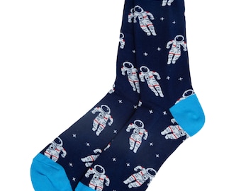 Mens Astronaut Spaceman Outer Space Galaxy Rocket Ship compression sweat-absorbent cool socks cycling happy calf socks