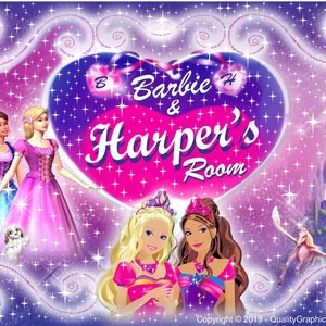 Beautiful &quot;PERSONALISED&quot; BARBIE Girl Name SIGN - Bedroom Door - Poster. For Child&#39;s Room Toy Box etc... Ideal Birthday Gift Present doll new