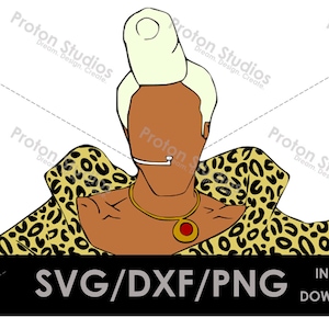 Puede incluir: Una ilustración digital de una persona con cabello rubio que lleva un atuendo de estampado de leopardo y un collar de oro con un colgante de joya roja.