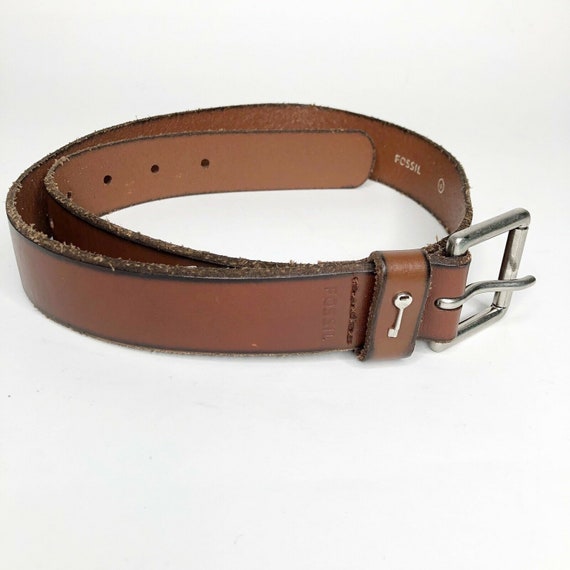 Fossil Womens Brown Leather Belt Key 