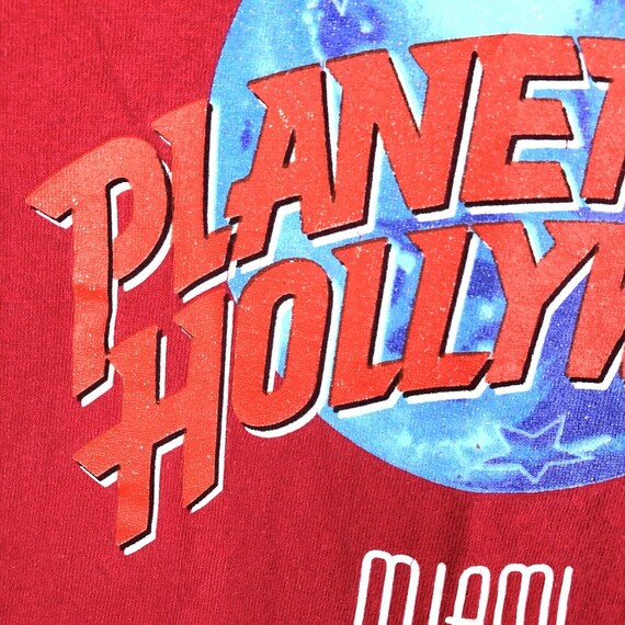Vintage Planet Hollywood Red T Shirt RARE Miami S… - image 2