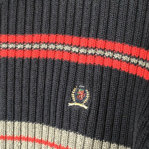 Vintage 90s Tommy Hilfiger Cotton Striped Sweater… - image 4
