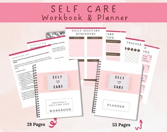 Self Care Workbook & Planner, Printable Mindfulness Workbook, Mental Health Tracker, Mood  Fitness Sleep Habits Meals Journal, Self Care