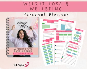 Weight Loss Planner, 90 Day Weight Tracker, 12 Week Weight Journal, Pounds Lost Chart, Body Measurements, Daily Food Tracker, Lose weight