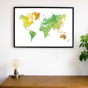 Poster carte du monde coloré