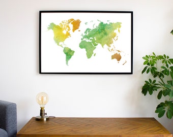 Poster carte du monde coloré