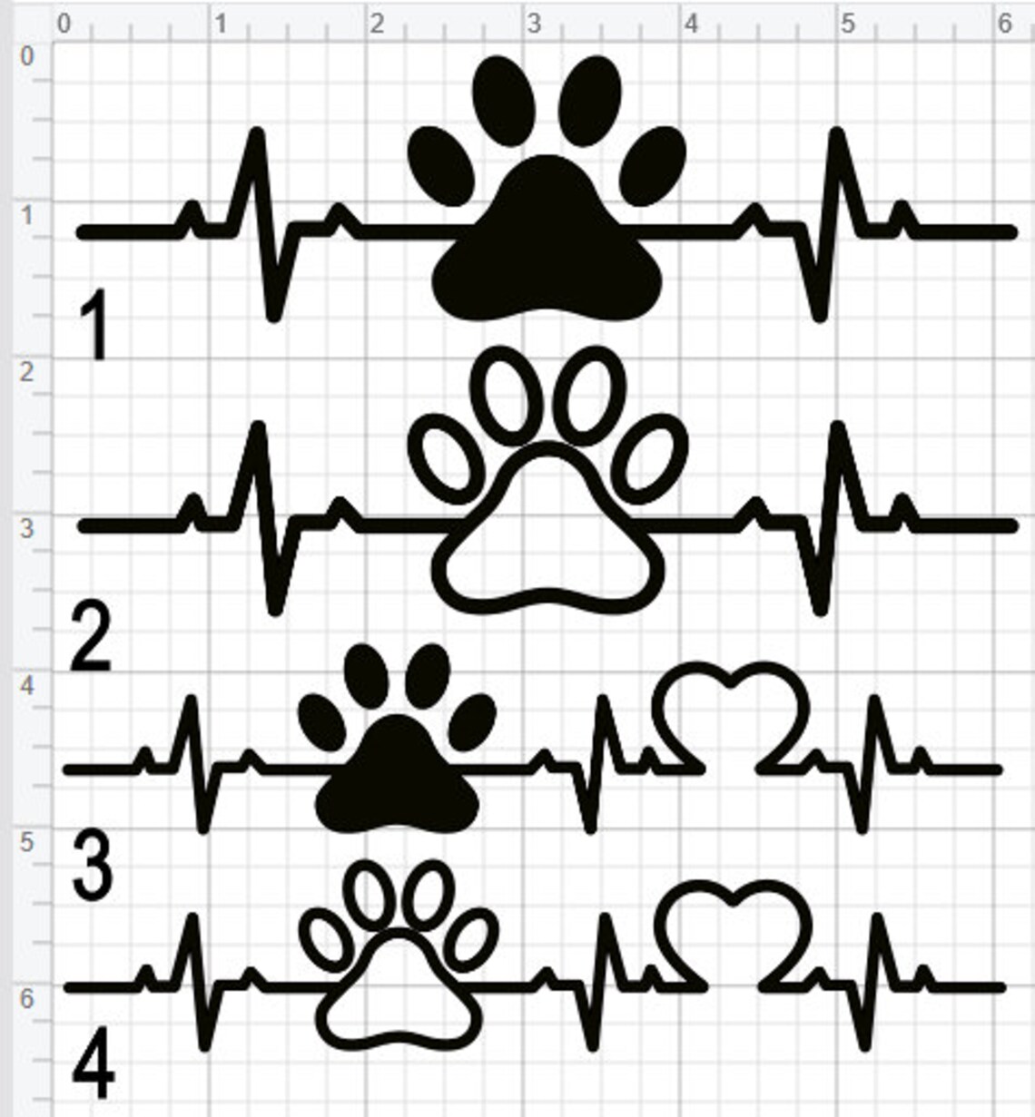 Paw Print Heart Beat Vinyl Decal Custom StickerDog Car Etsy