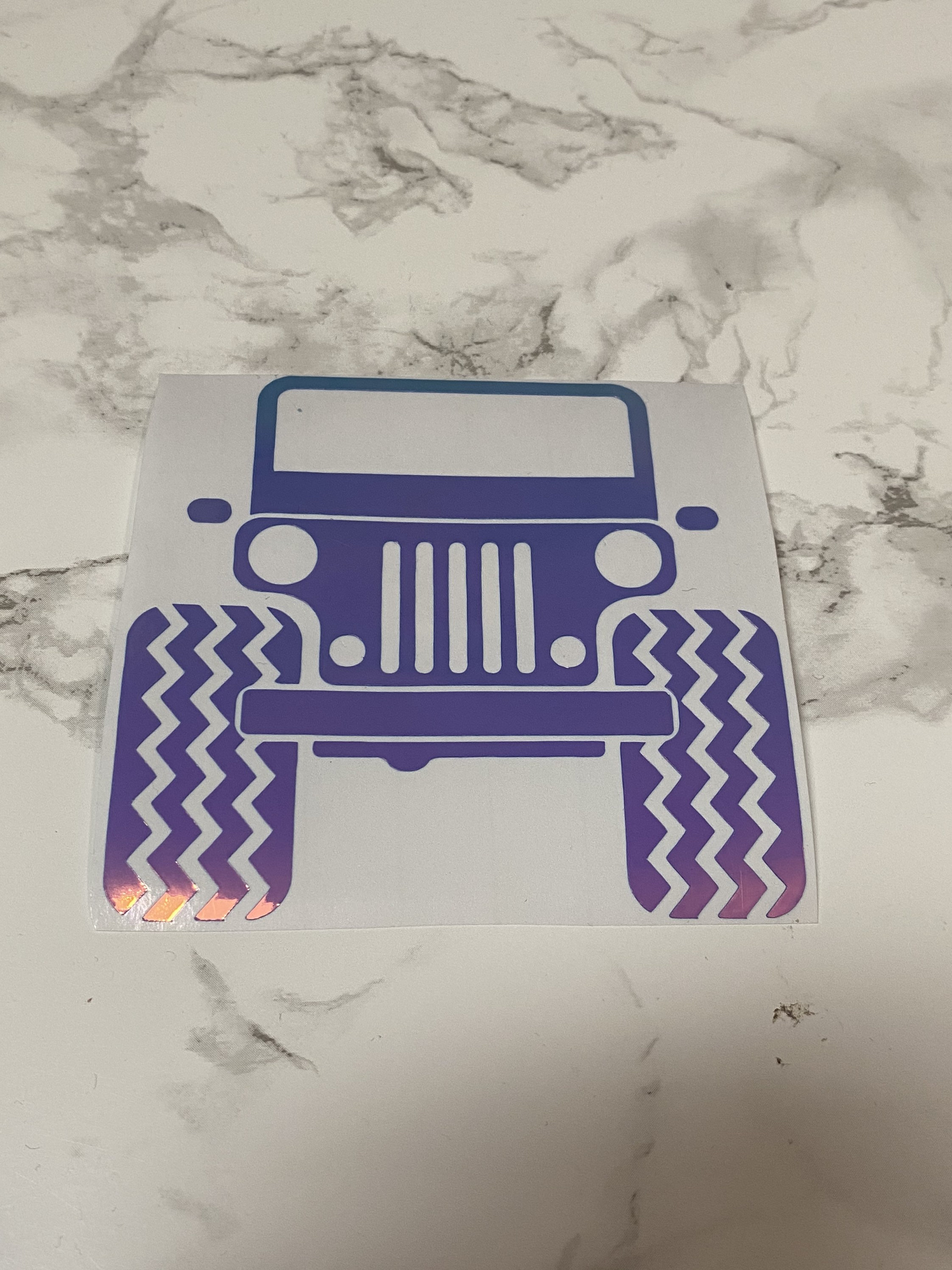 Holographic Jeep Decal Jeep Car Decal Jeep Tumbler Decal Etsy