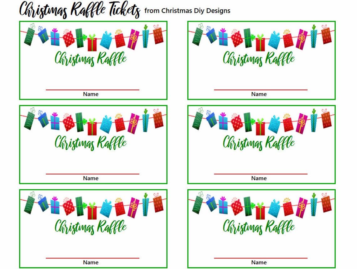 Printable Christmas Party Raffle Tickets Etsy Printable Christmas Party Raffle Tickets Etsy