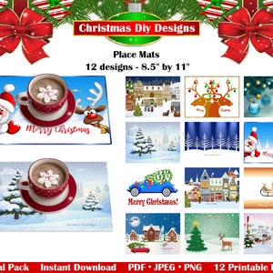Printable Christmas Placemats - Christmas Placemats, Christmas Placemats Printable, Party Placemats, Paper Place Mats,  INSTANT DOWNLOAD