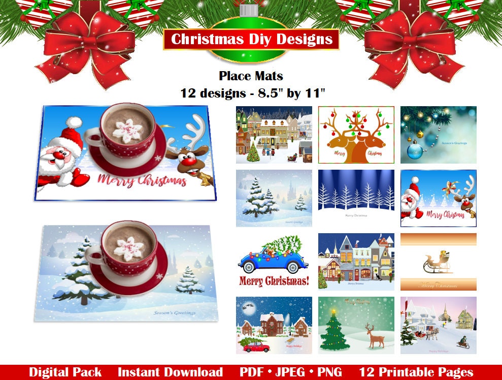 Printable Christmas Placemats - Christmas Placemats, Christmas ...