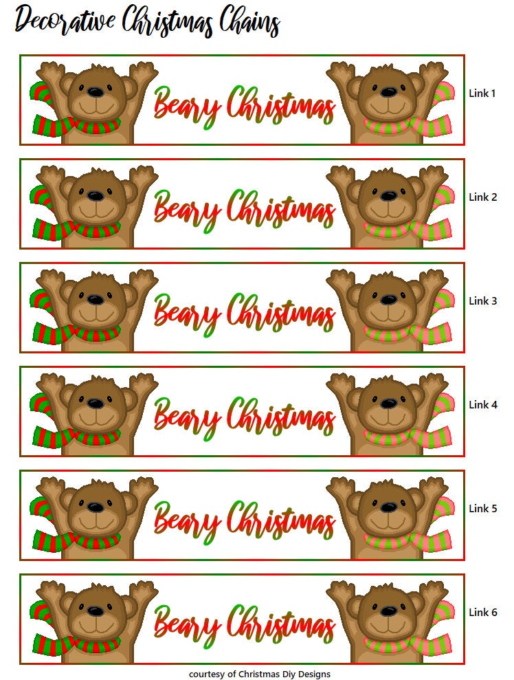 Printable Christmas Paper Chains Decorative Christmas Paper Chains Diy Printable Christmas Paper Chains Decorative Christmas Paper Chains Diy