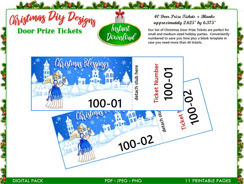 christmas door prize tickets printable christmas door