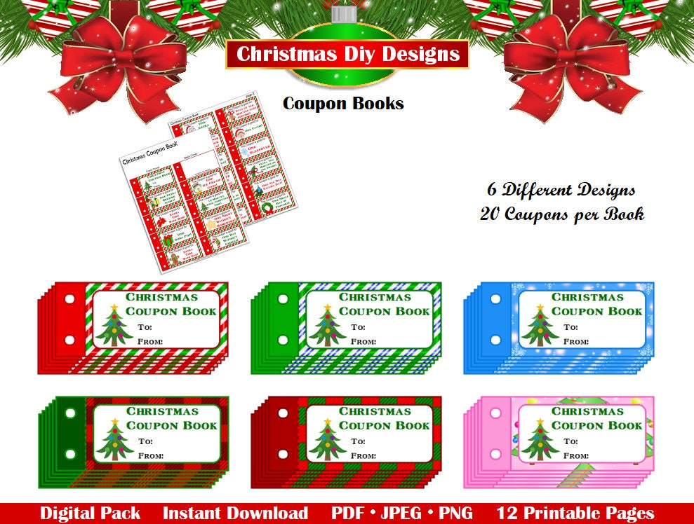 Christmas Coupon Books Printable Christmas Coupon Books Etsy