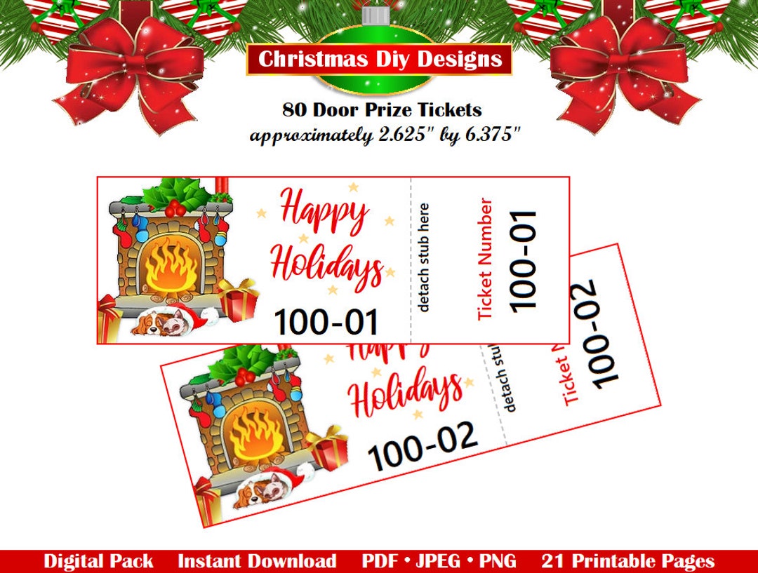 Christmas Door Prize Tickets Printable Christmas Door Prize Tickets