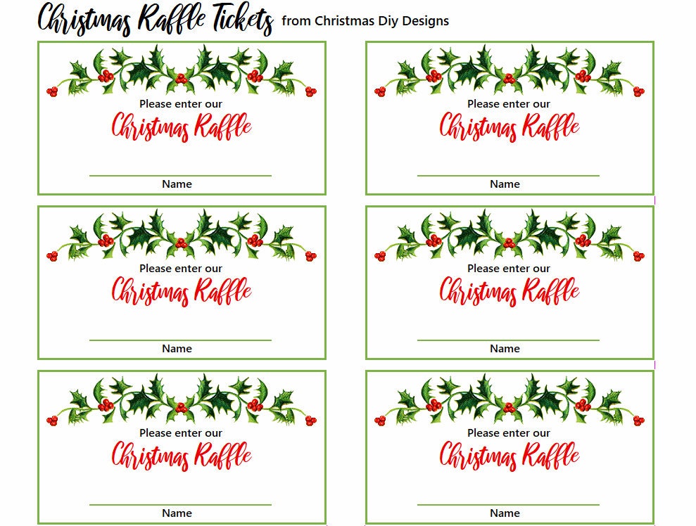 Christmas Raffle Ticket Template Christmas Raffle Ticket Template