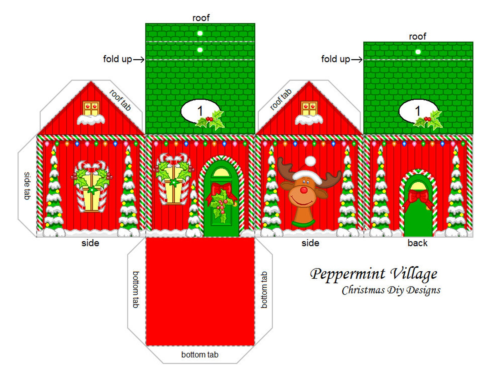 25 Printable DIY Christmas Houses for Advent Gifts Advent - Etsy